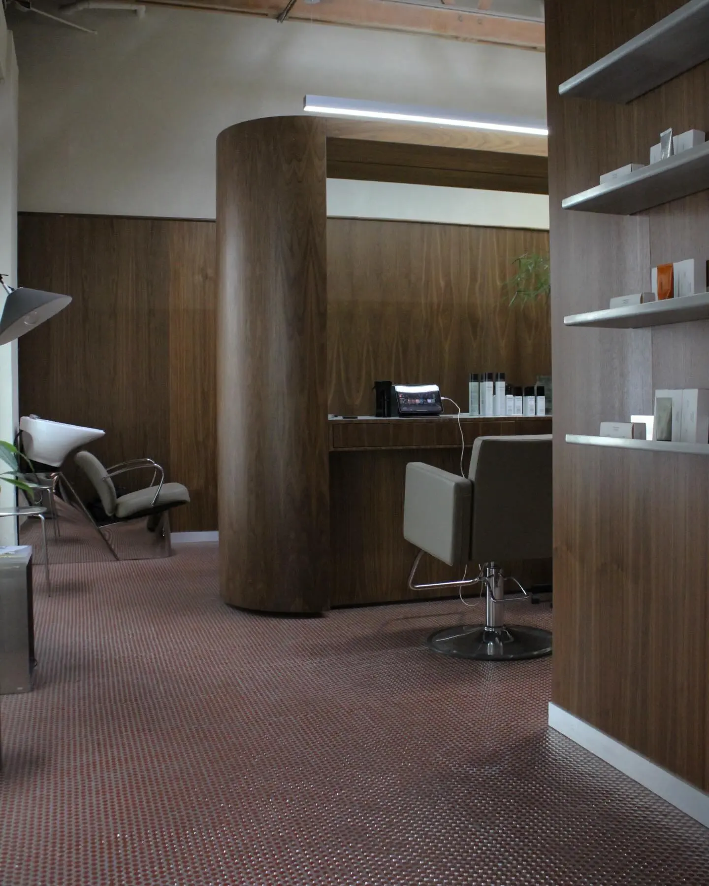 Styling stations in the Prune hair studio at Signal