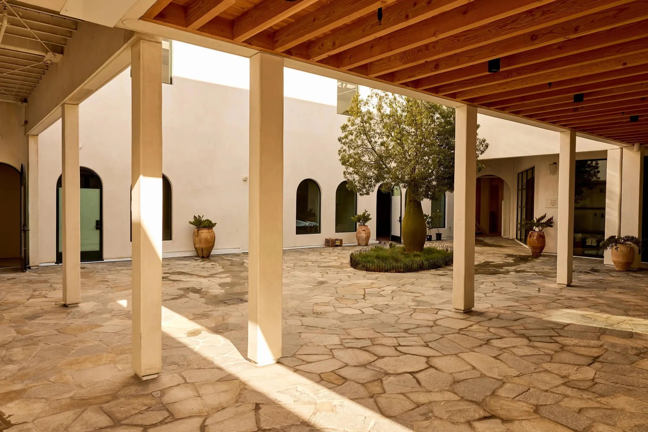 The courtyard at Signal from under the arcade