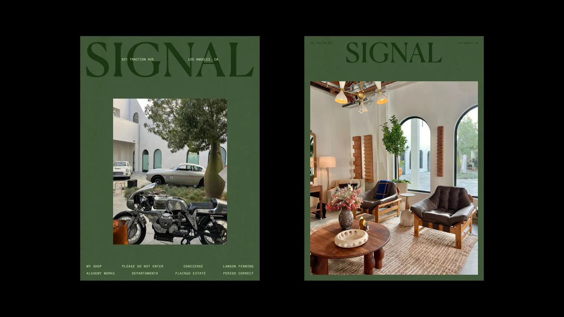 Two green Signal posters